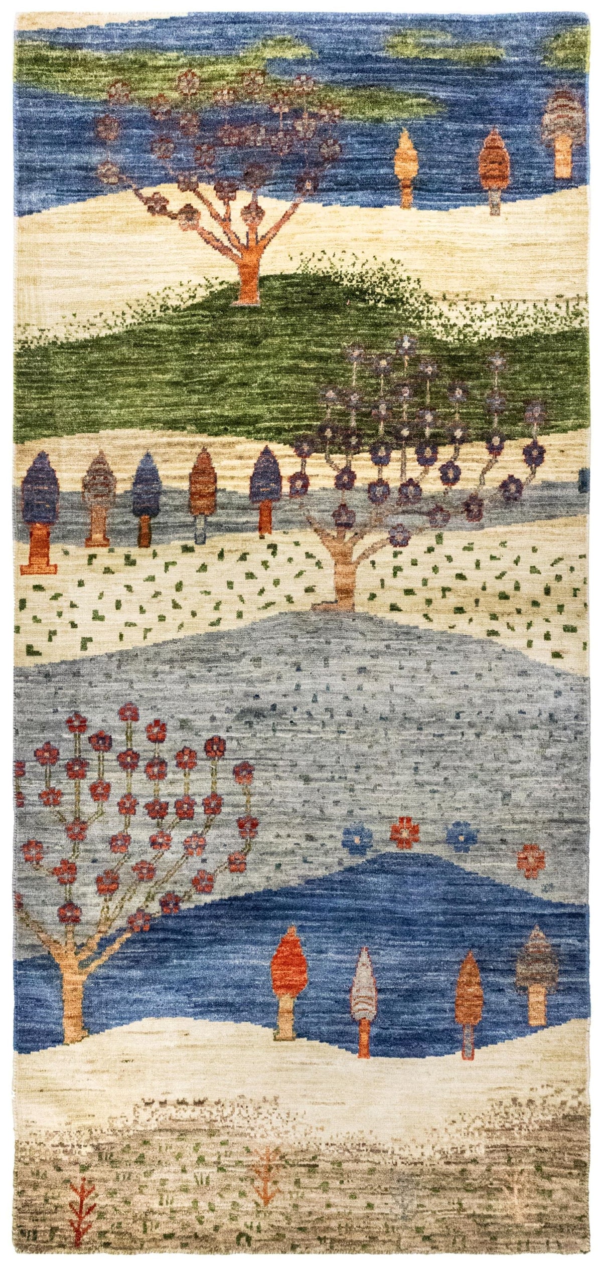 Landscape Gabbeh Handwoven Tribal Rug