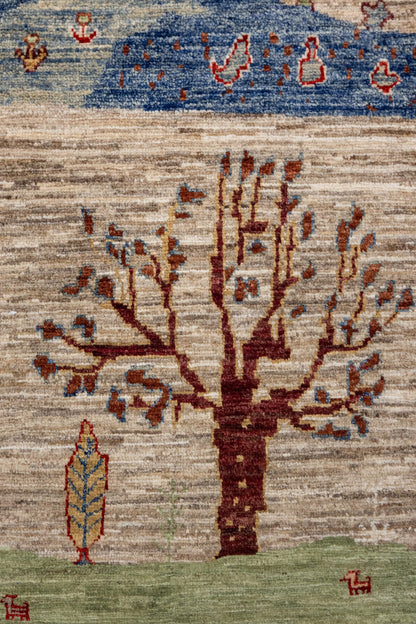 Landscape Gabbeh Handwoven Tribal Rug, J86074