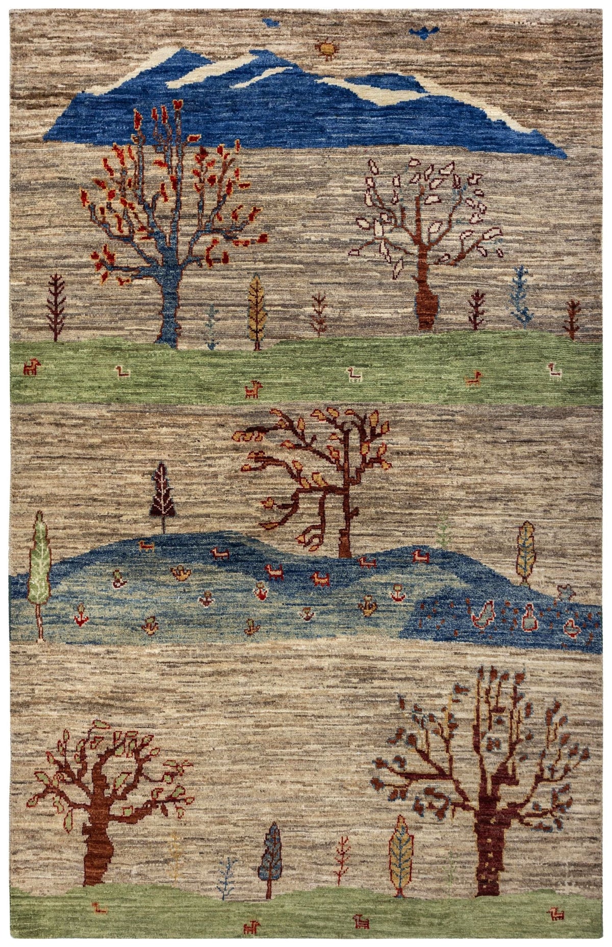 Landscape Gabbeh Handwoven Tribal Rug