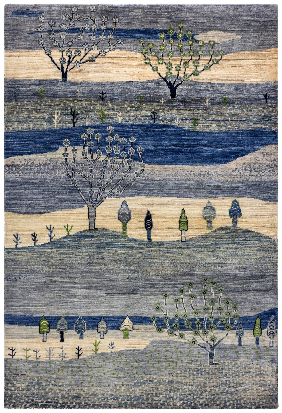 Landscape Gabbeh Handwoven Tribal Rug