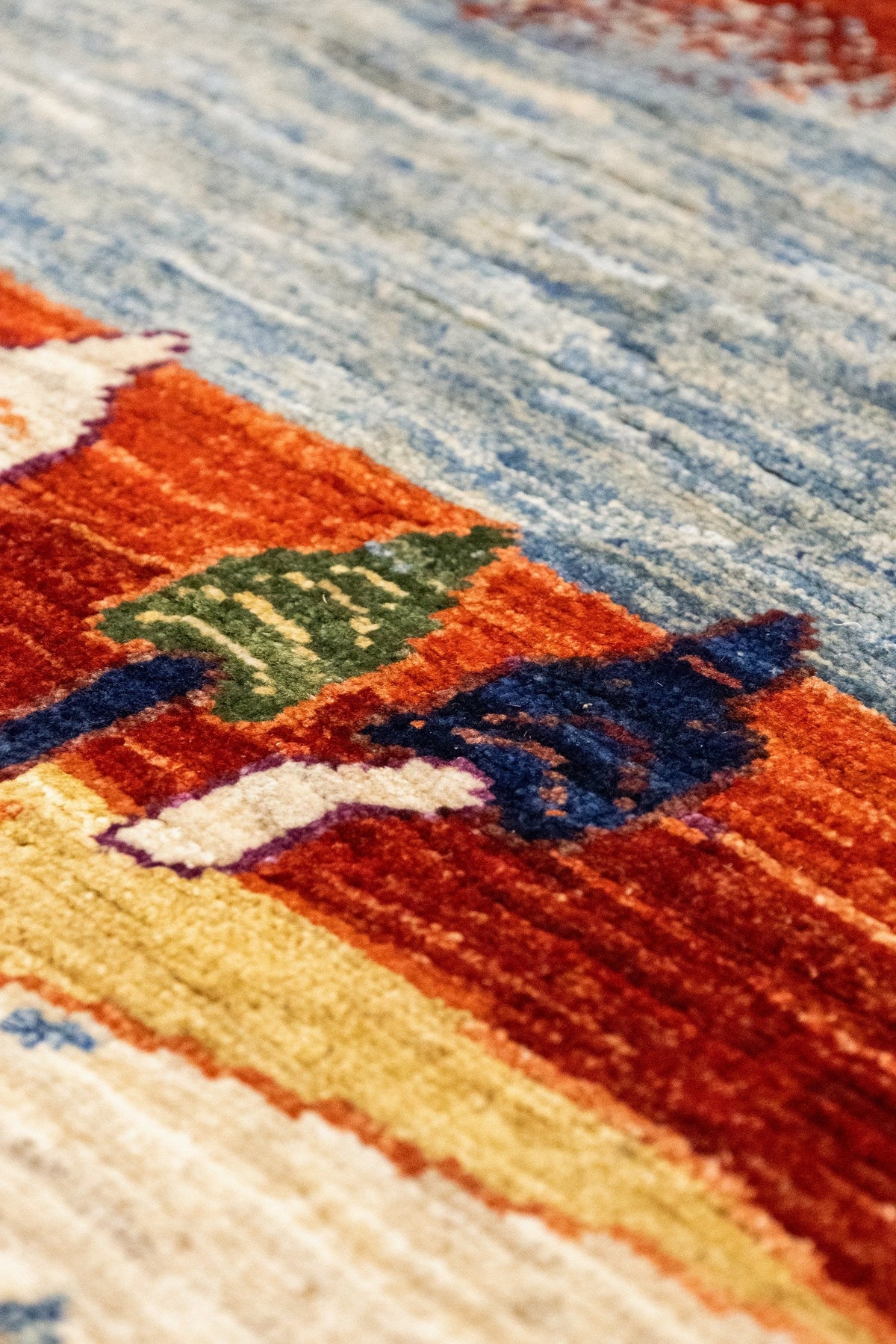 Landscape Gabbeh Handwoven Tribal Rug, J86076