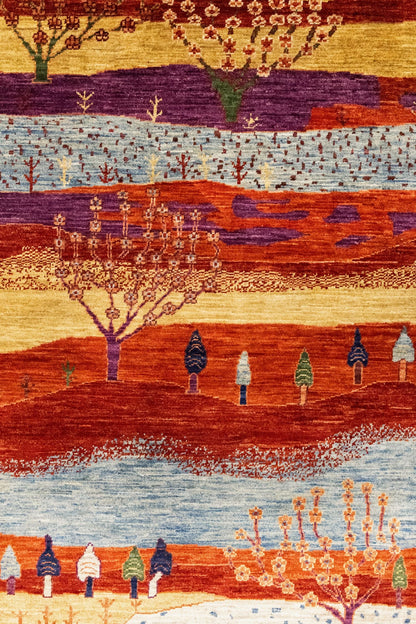 Landscape Gabbeh Handwoven Tribal Rug, J86076