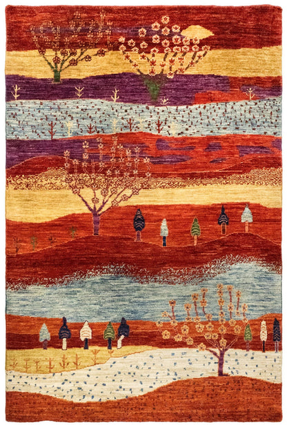 Landscape Gabbeh Handwoven Tribal Rug