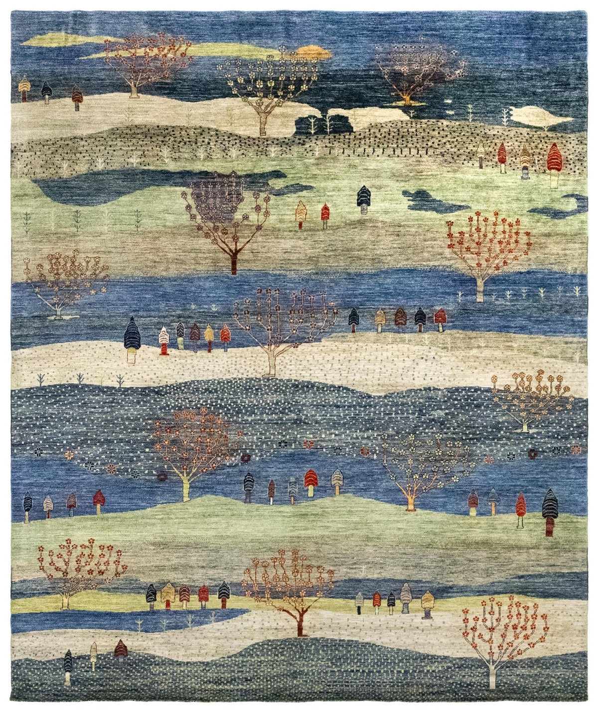 Landscape Gabbeh Handwoven Tribal Rug
