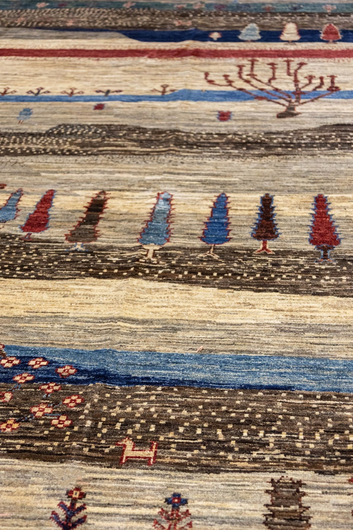 Landscape Gabbeh Handwoven Tribal Rug, J86213
