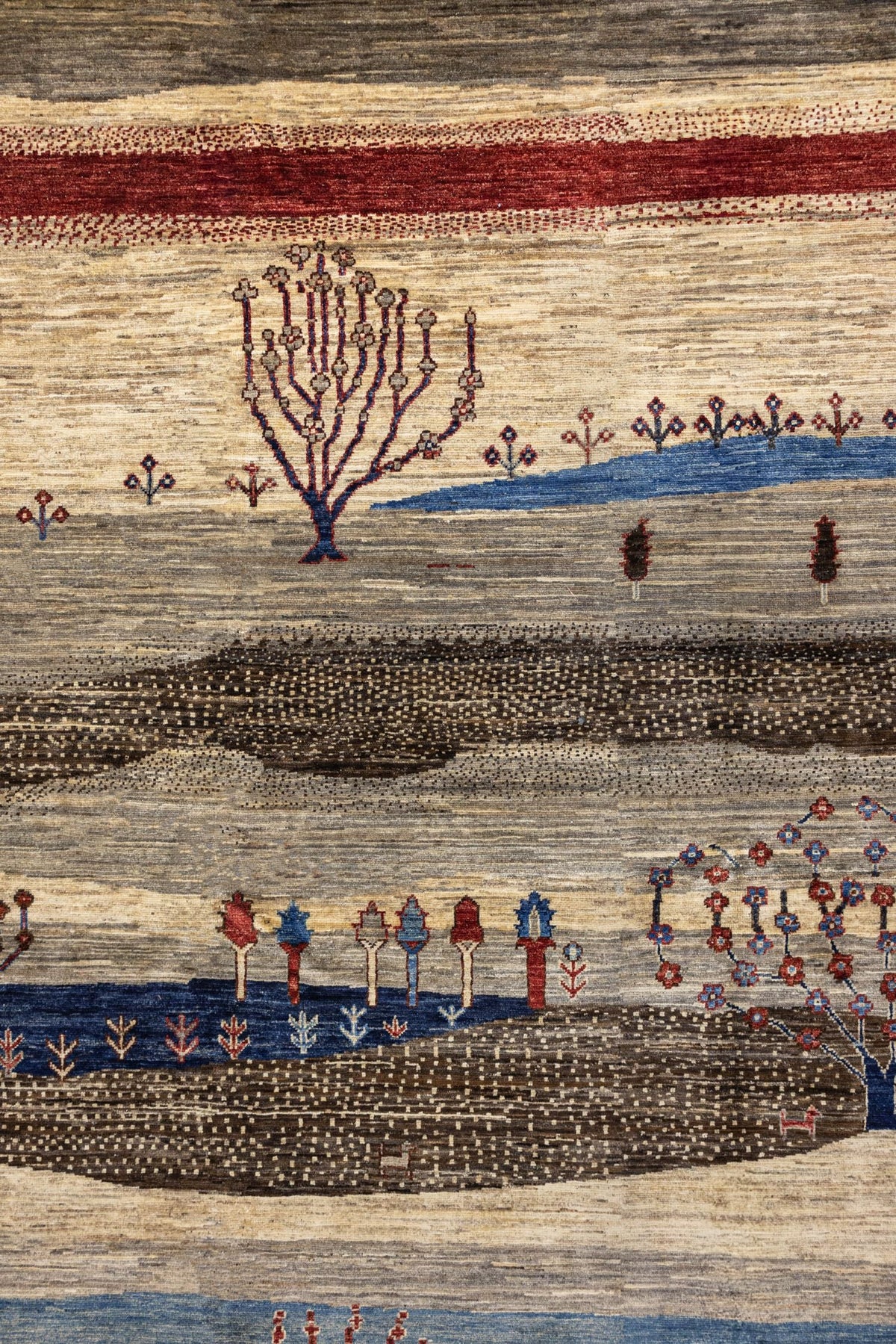 Landscape Gabbeh Handwoven Tribal Rug, J86213