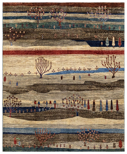 Landscape Gabbeh Handwoven Tribal Rug