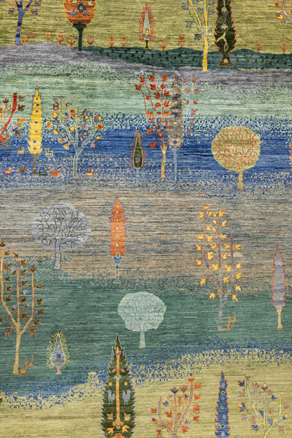 Landscape Gabbeh Handwoven Tribal Rug, J87454