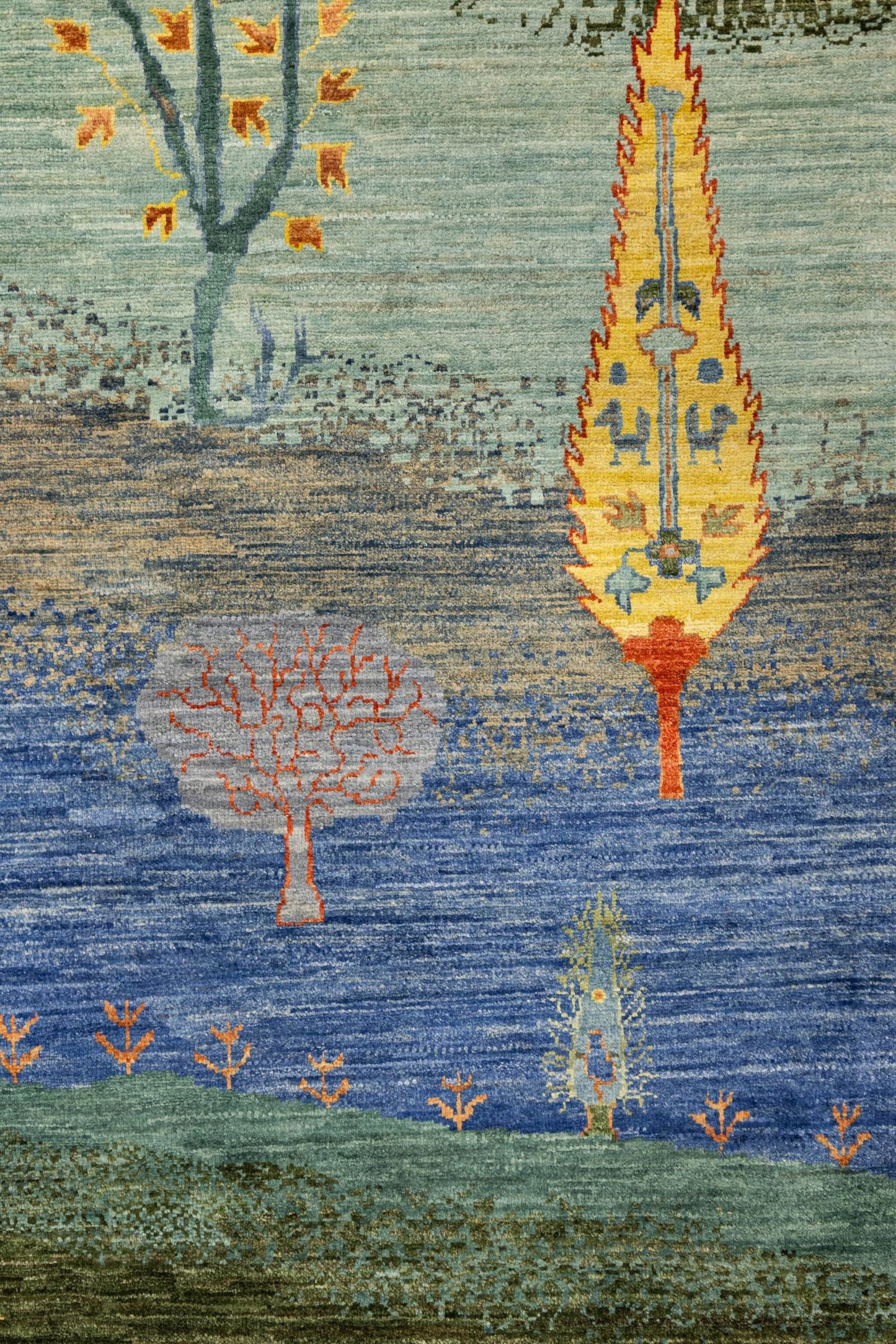 Landscape Gabbeh Handwoven Tribal Rug, J87454