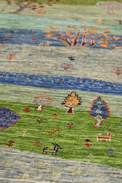 Landscape Gabbeh Handwoven Tribal Rug, J87457