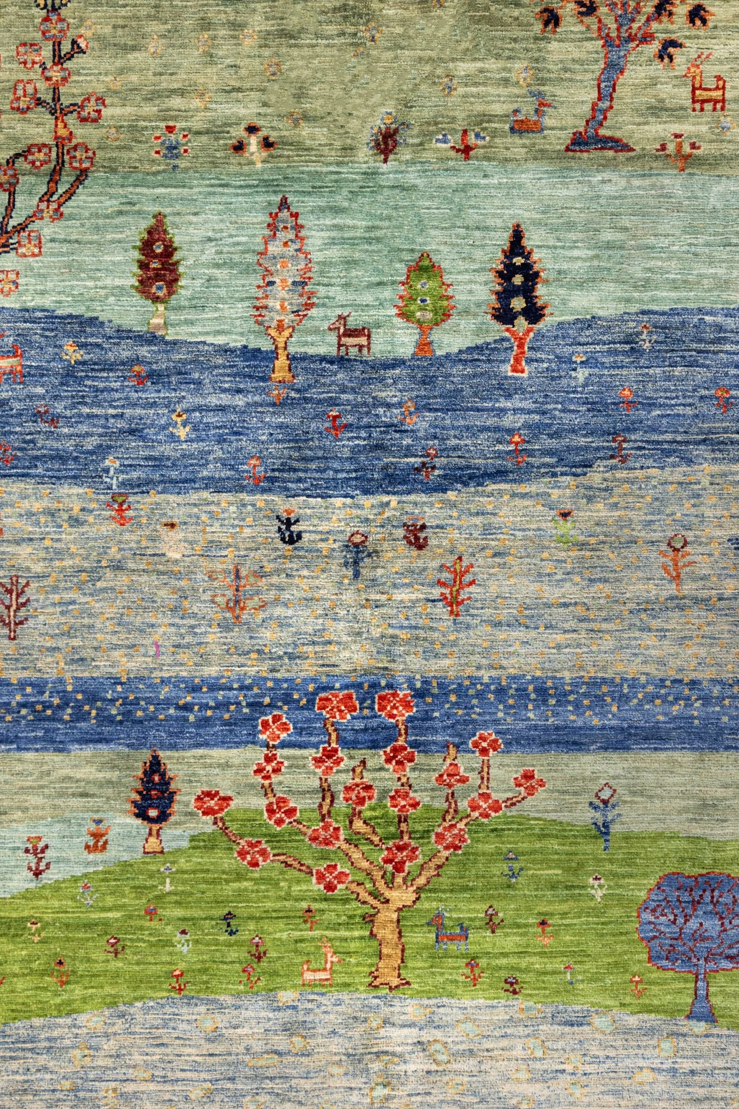 Landscape Gabbeh Handwoven Tribal Rug, J87457