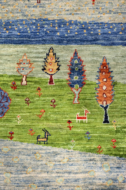 Landscape Gabbeh Handwoven Tribal Rug, J87457