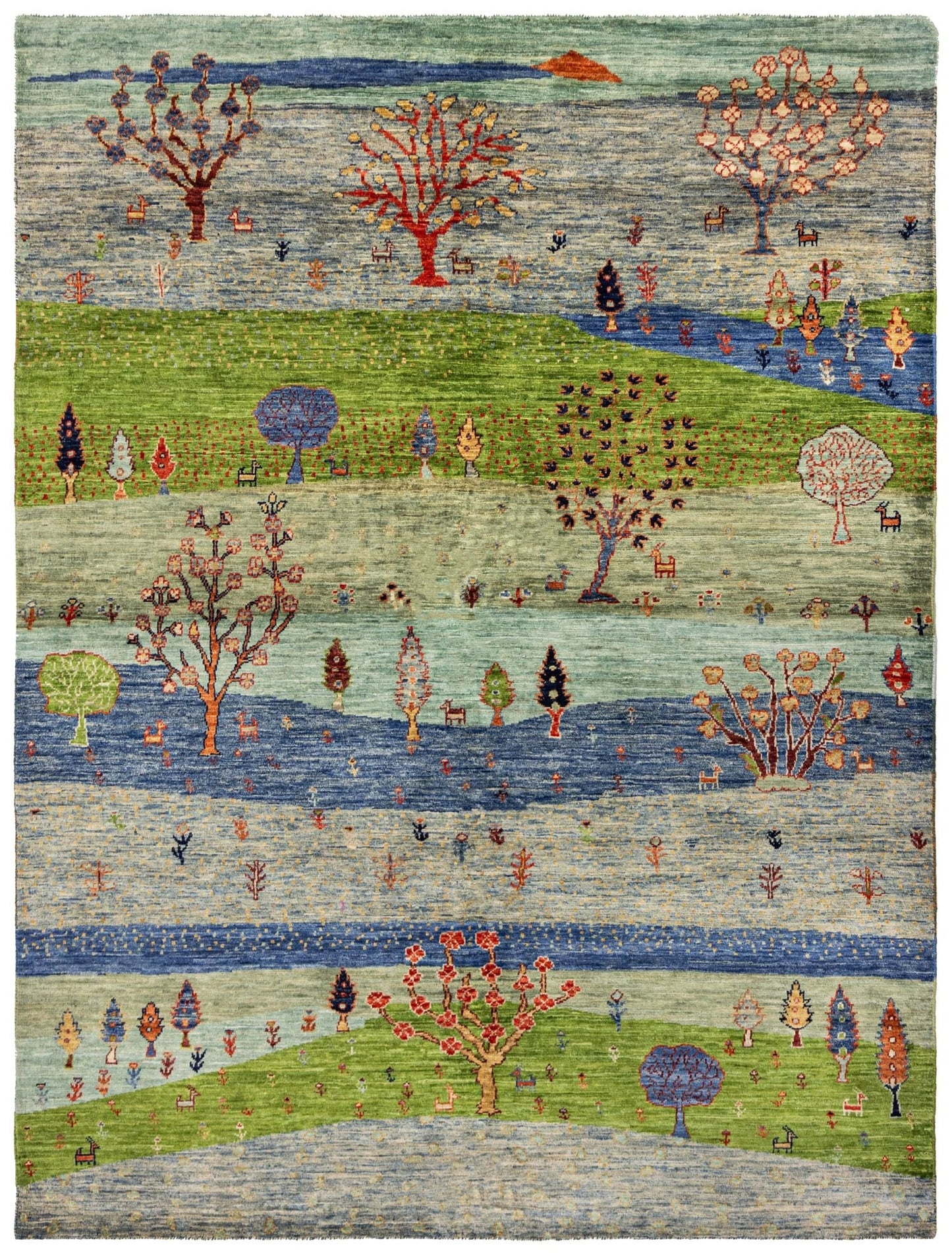  Landscape Gabbeh Handwoven Tribal Rug