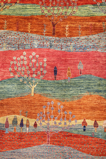 Landscape Gabbeh Handwoven Tribal Rug, J87460