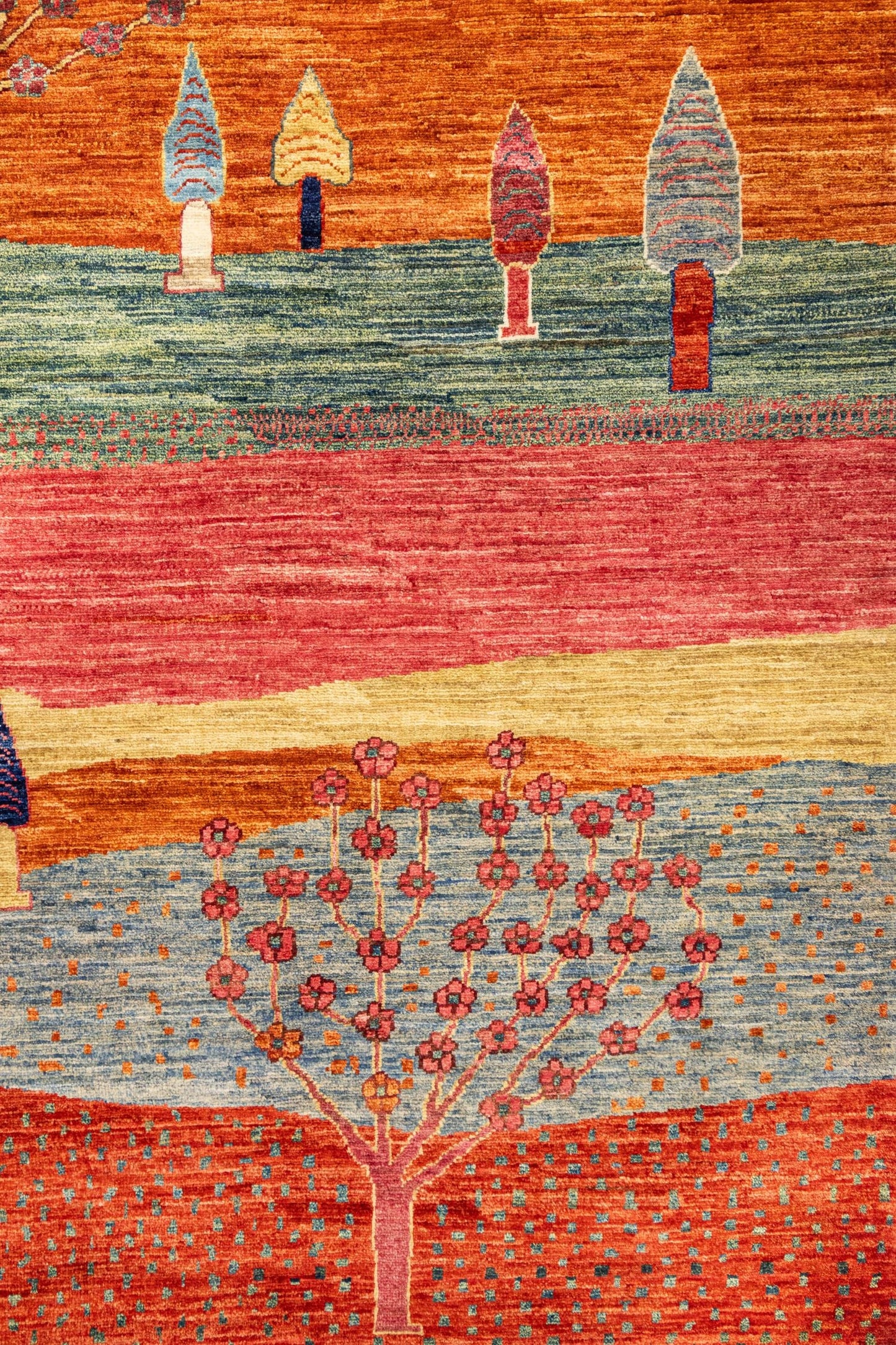 Landscape Gabbeh Handwoven Tribal Rug, J87460