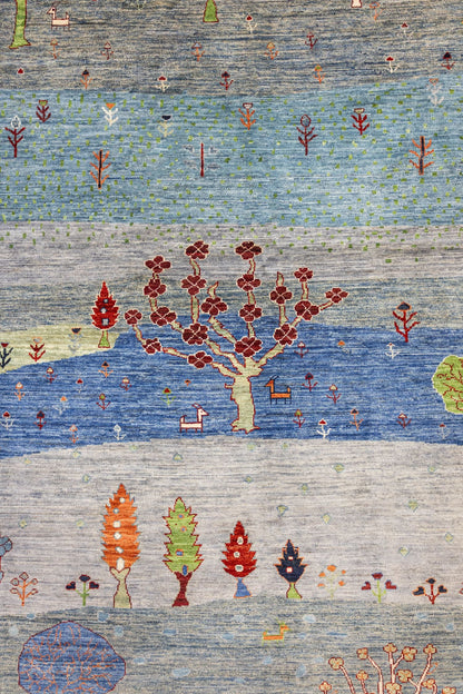 Landscape Gabbeh Handwoven Tribal Rug, J87491