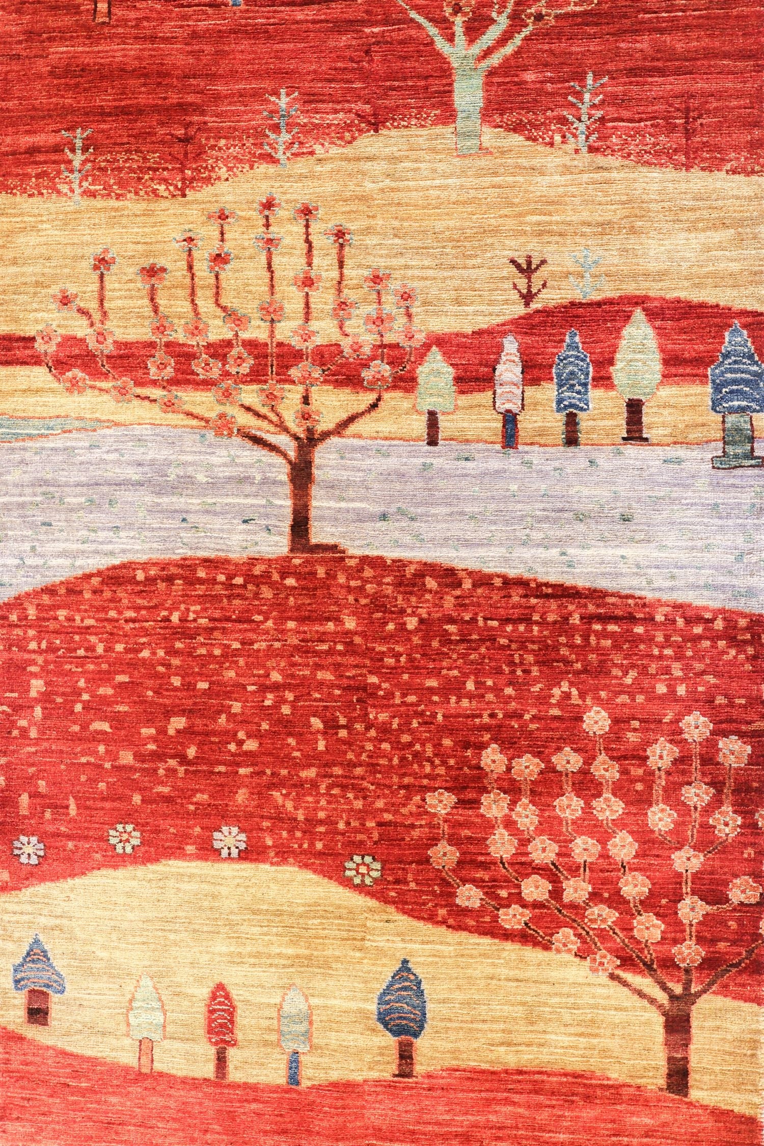 Landscape Handwoven Tribal Rug, J71117
