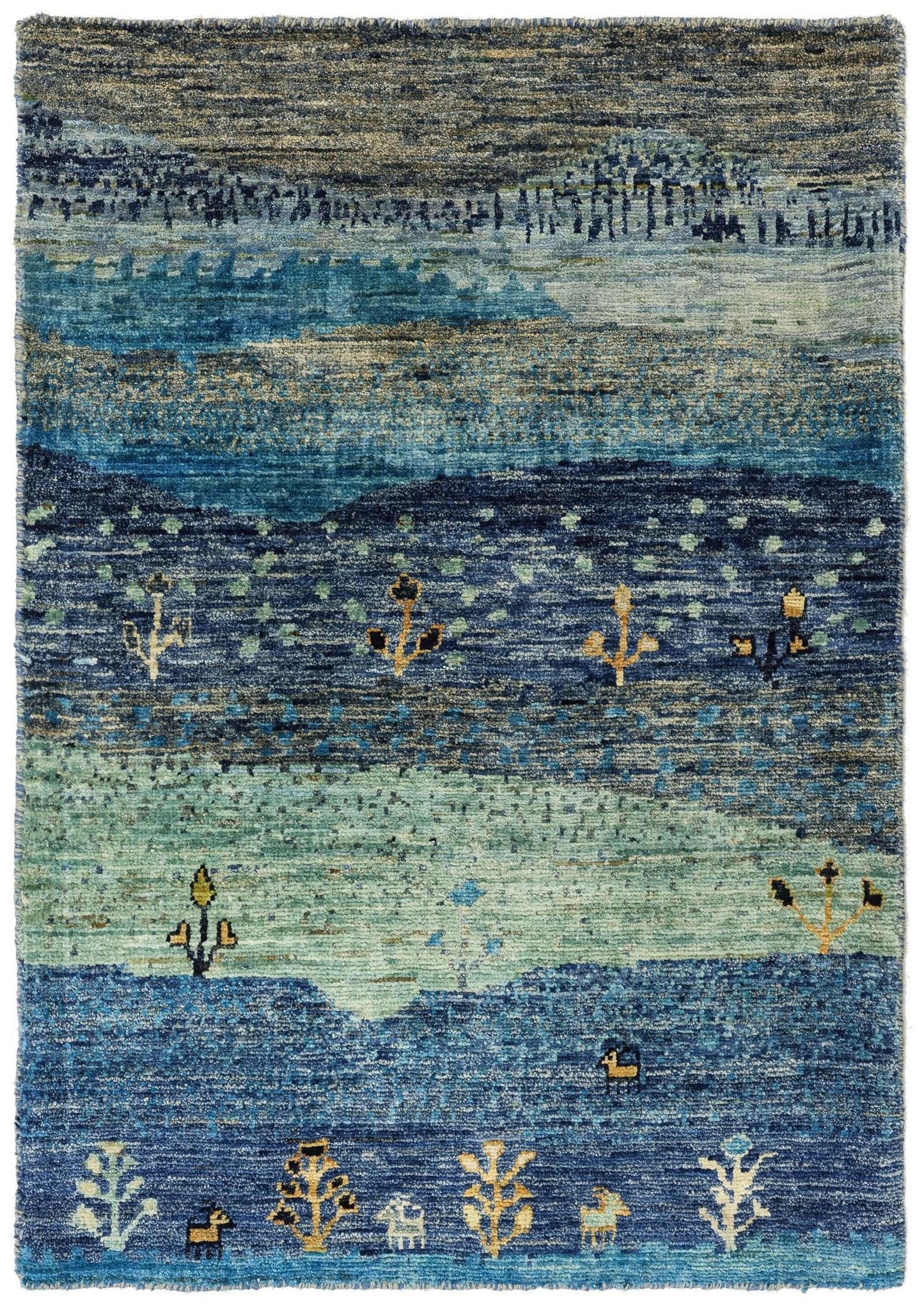 Landscape Gabbeh Handwoven Tribal Rug