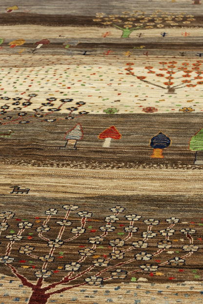 Landscape Gabbeh Handwoven Tribal Rug, J81015