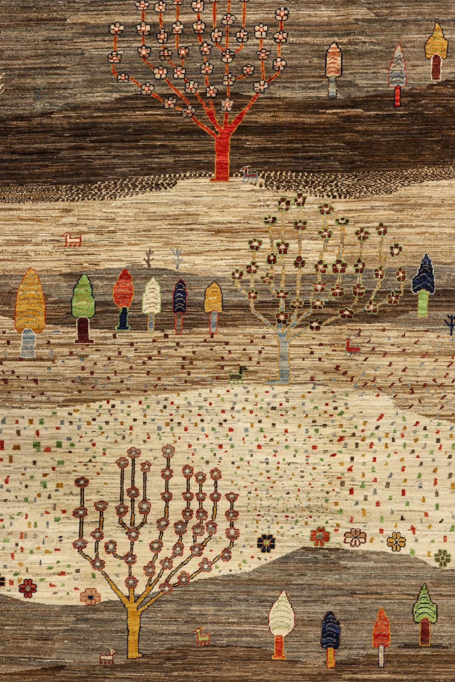 Landscape Gabbeh Handwoven Tribal Rug, J81015