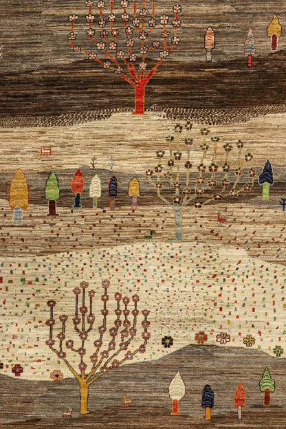 Landscape Gabbeh Handwoven Tribal Rug, J81015