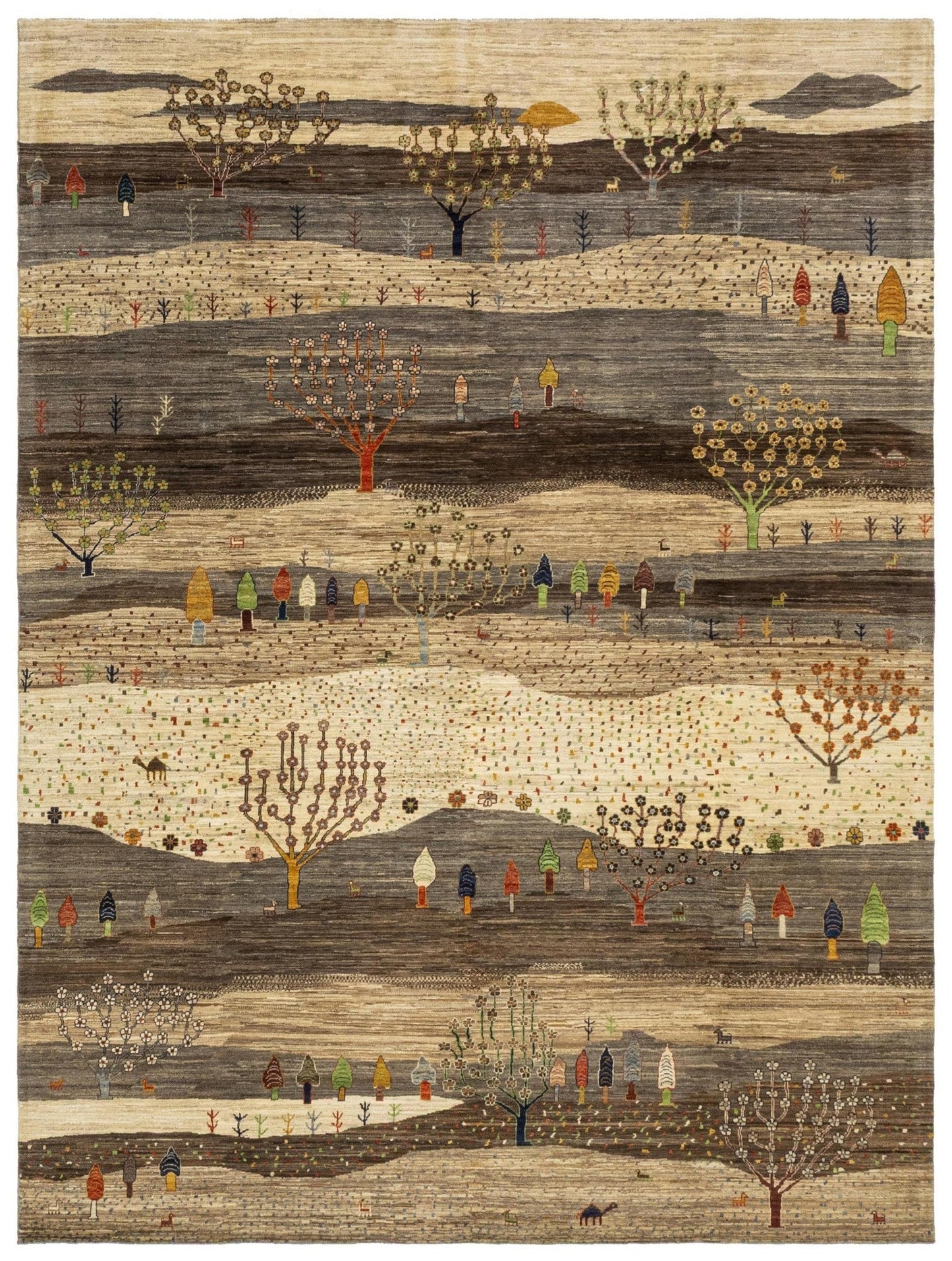 Landscape Gabbeh Handwoven Tribal Rug