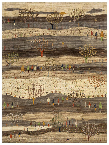 Landscape Gabbeh Handwoven Tribal Rug