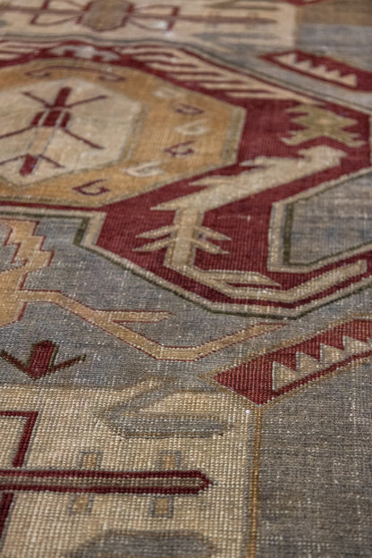 Vintage Lenkoran Fragment Handwoven Tribal Rug, J87239