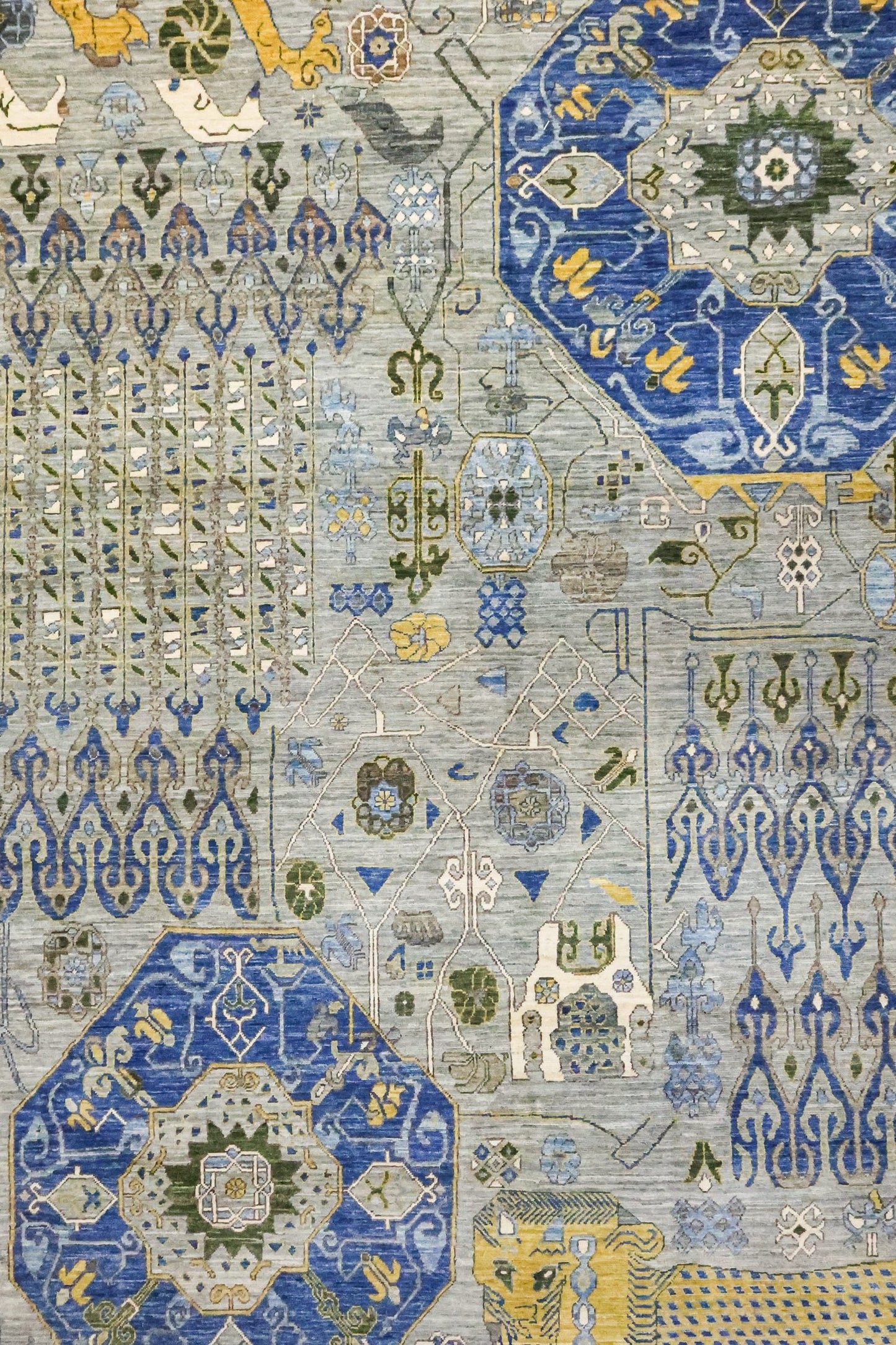Lion Mamluk Handwoven Tribal Rug, J81382
