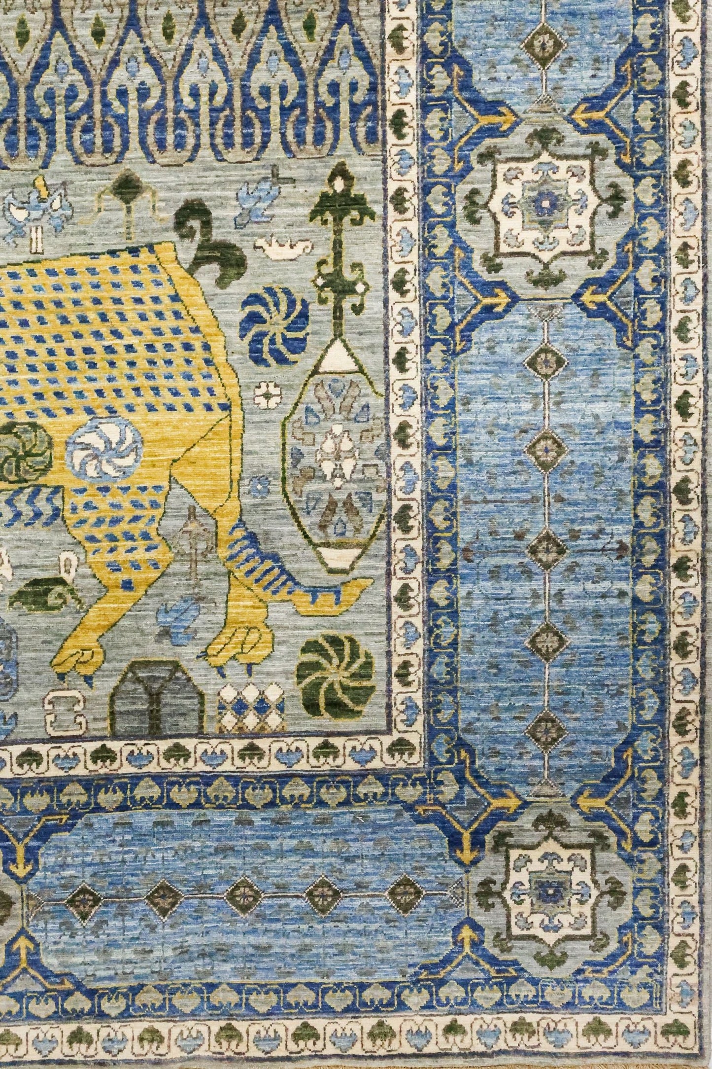 Lion Mamluk Handwoven Tribal Rug, J81382