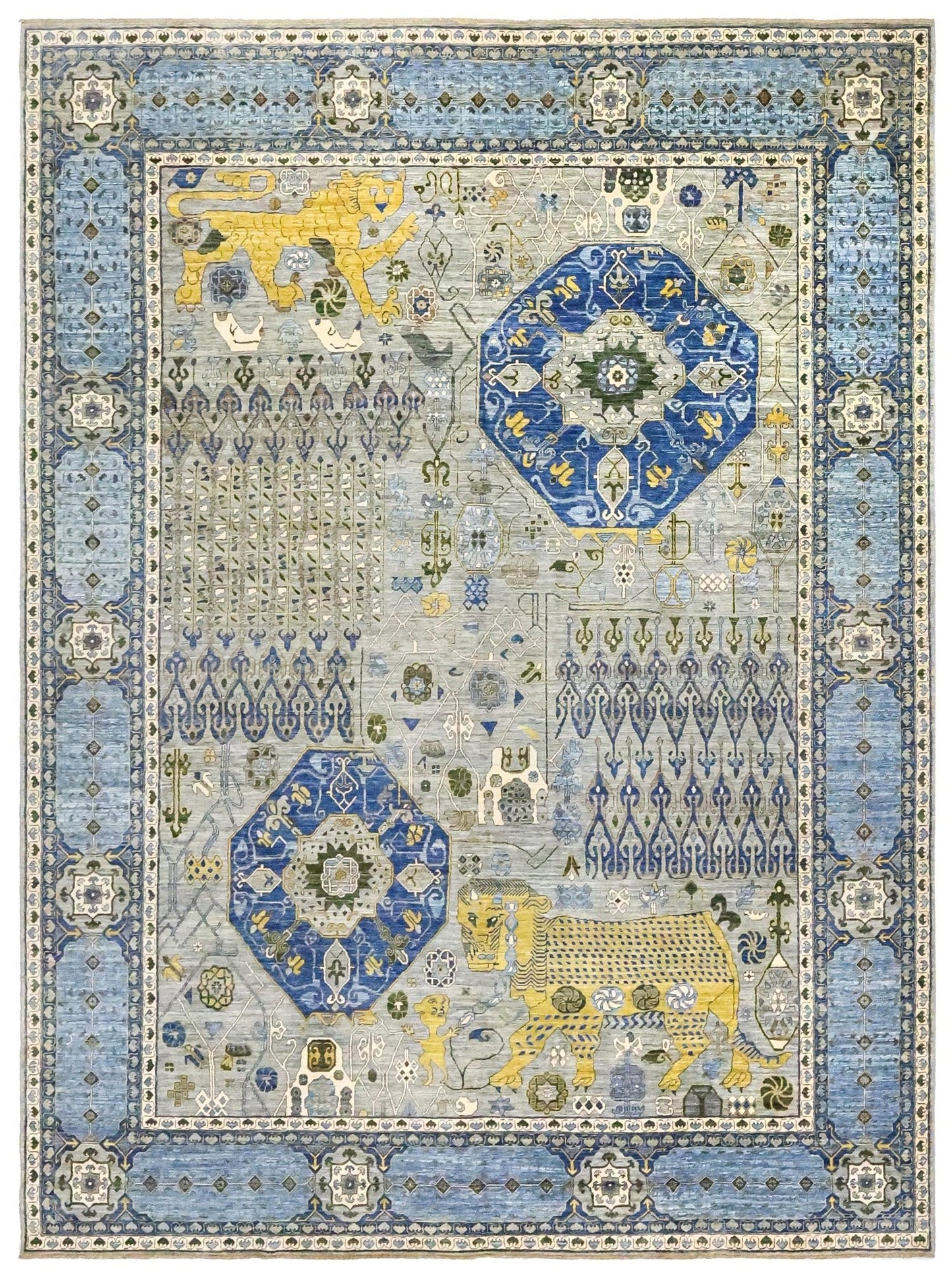 Lion Mamluk Handwoven Tribal Rug