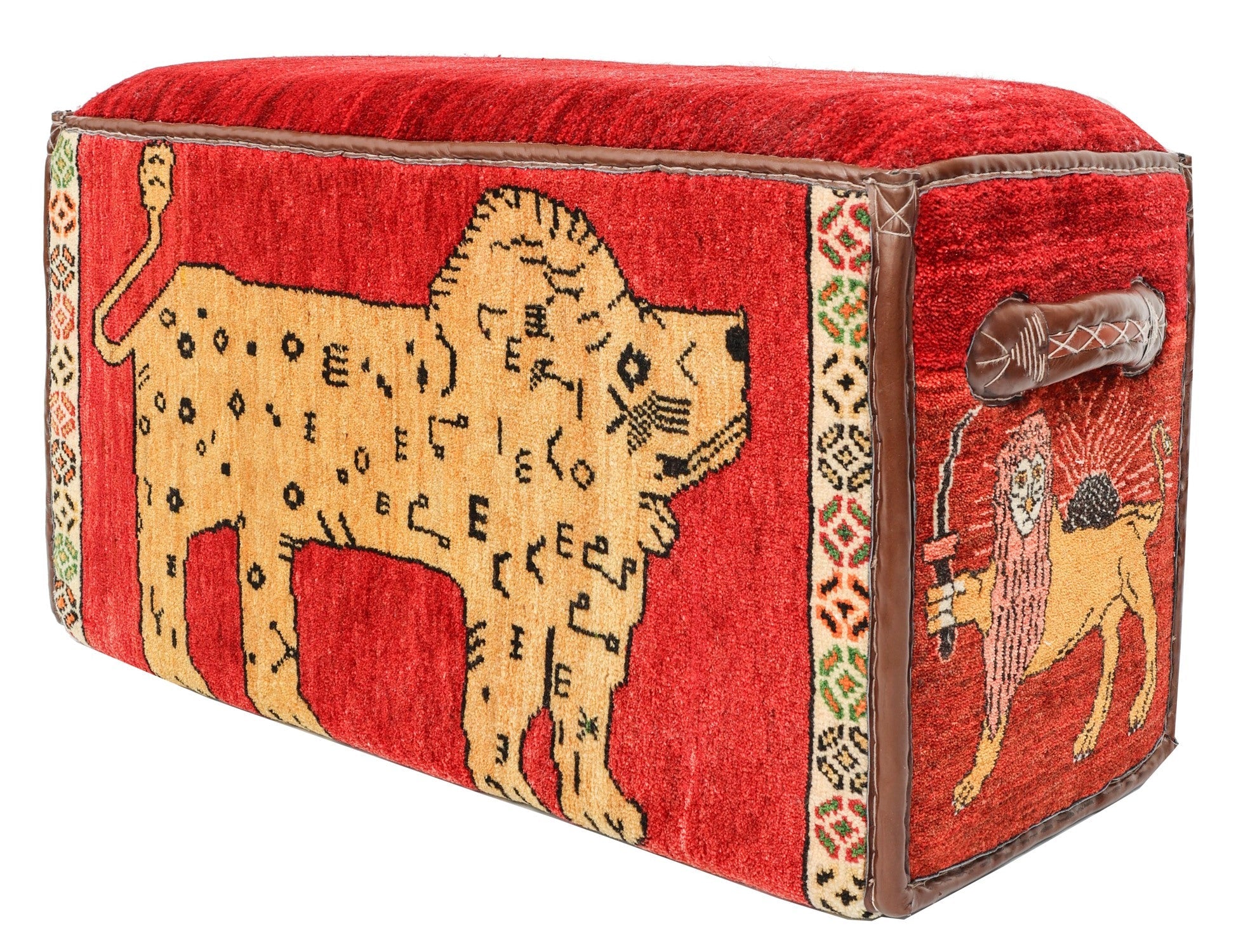 Lion Gabbeh Ottoman Tribal Rug | Landry & Arcari – Landry & Arcari Rugs ...