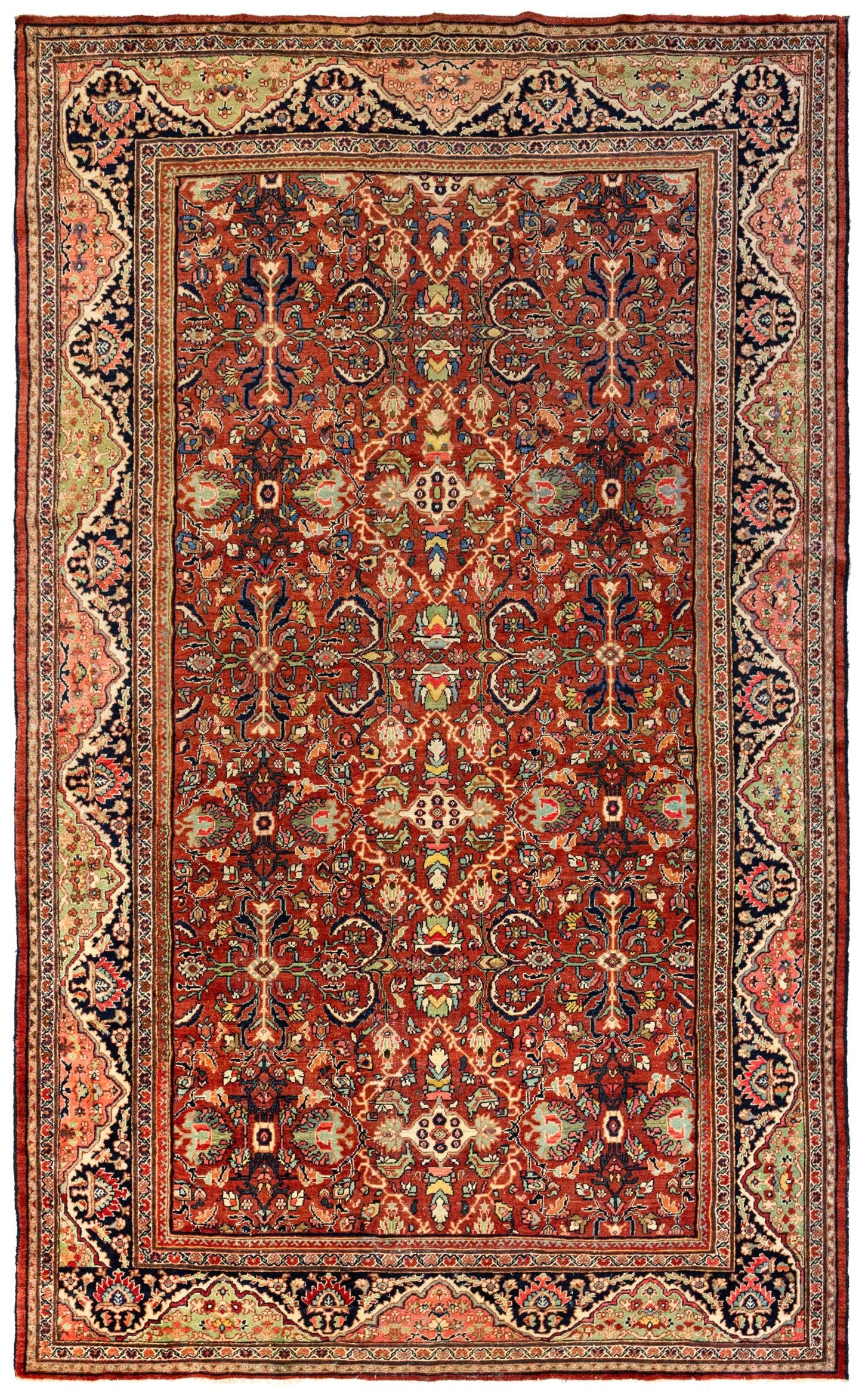 Antique Mahal Handwoven Tribal Rug
