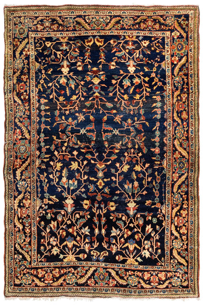 Antique Malayer Sarouk Handwoven Tribal Rug