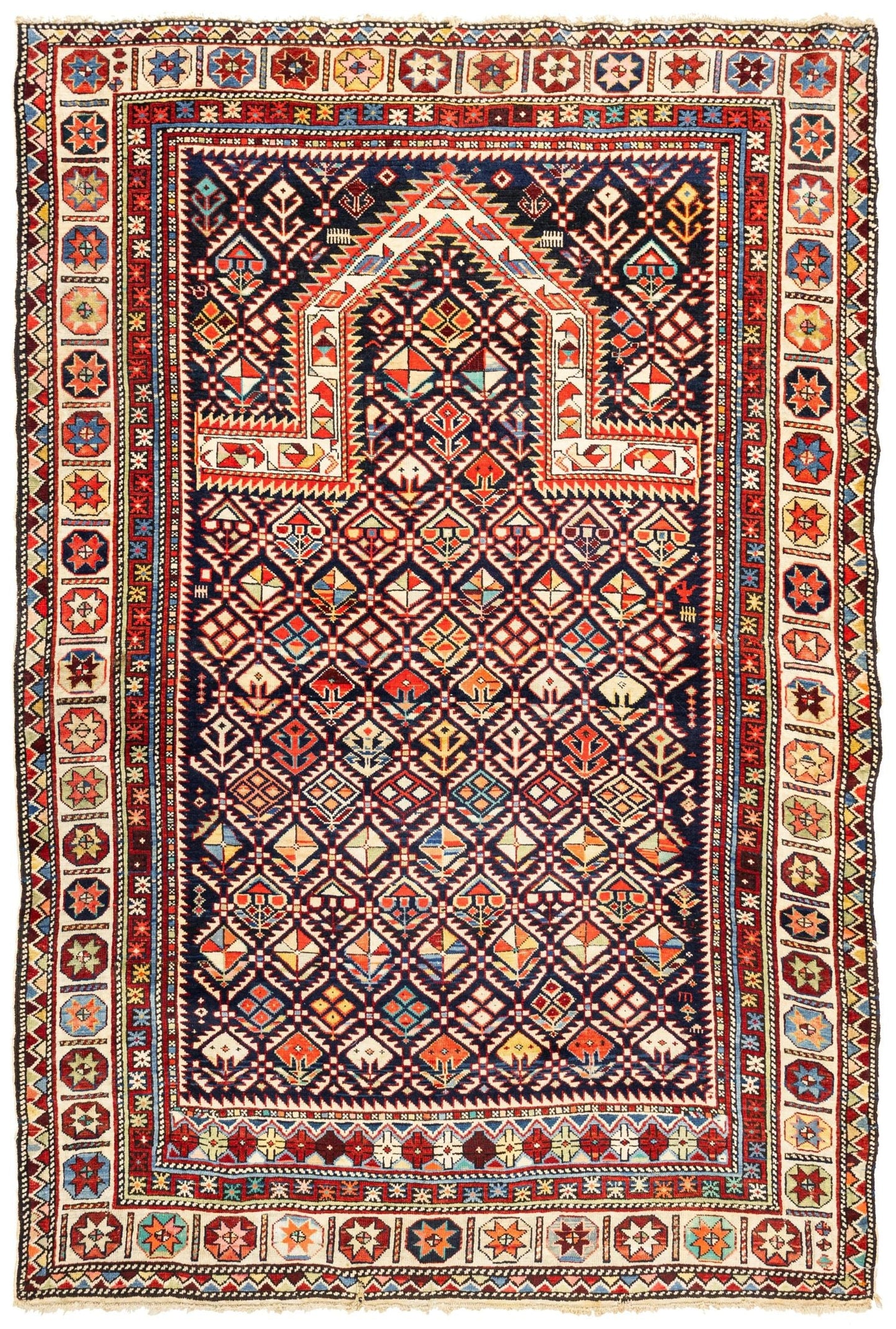 Antique Marasali Prayer Handwoven Tribal Rug