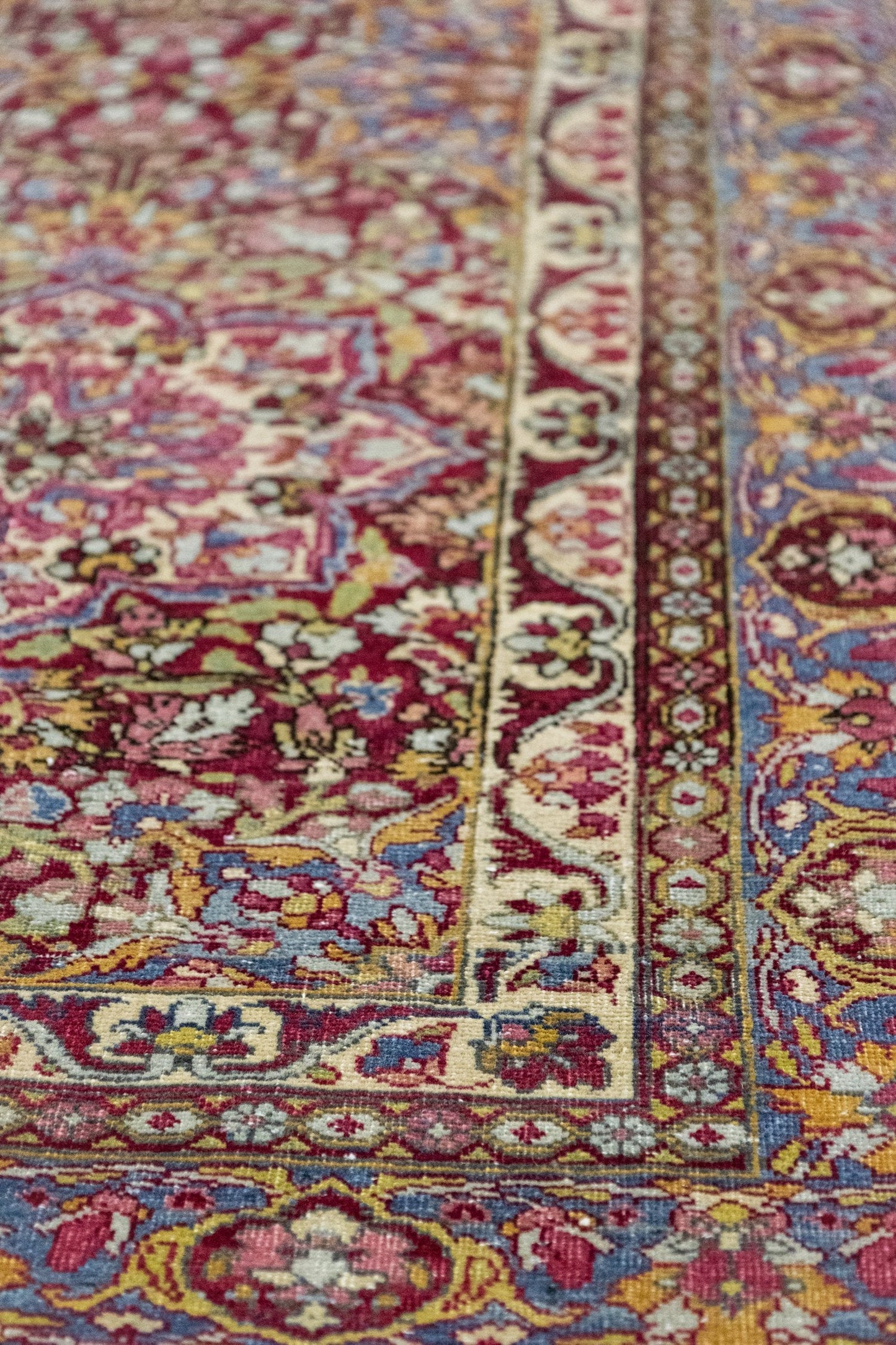 Vintage Mashad Amoghli Handwoven Tribal Rug, J75317