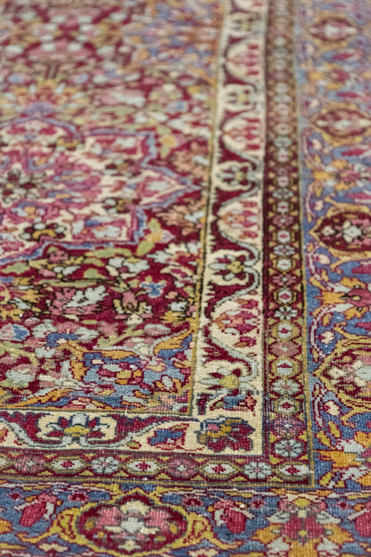 Vintage Mashad Amoghli Handwoven Tribal Rug, J75317
