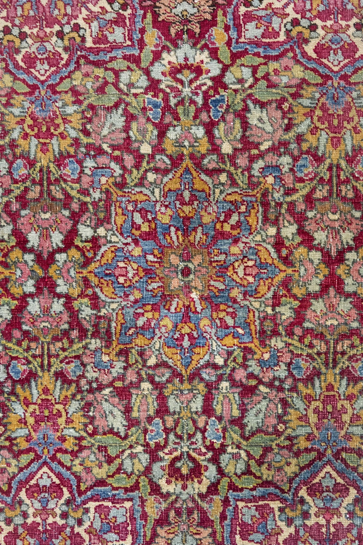 Vintage Mashad Amoghli Handwoven Tribal Rug, J75317