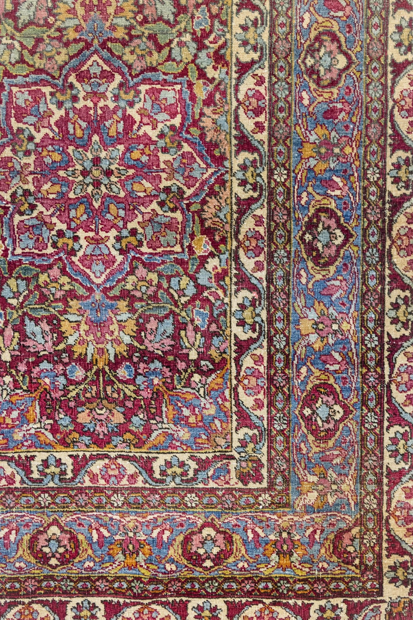 Vintage Mashad Amoghli Handwoven Tribal Rug, J75317