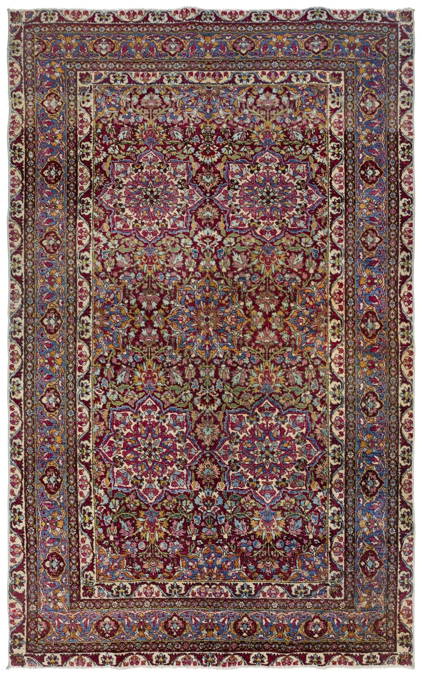 Vintage Mashad Amoghli Handwoven Tribal Rug