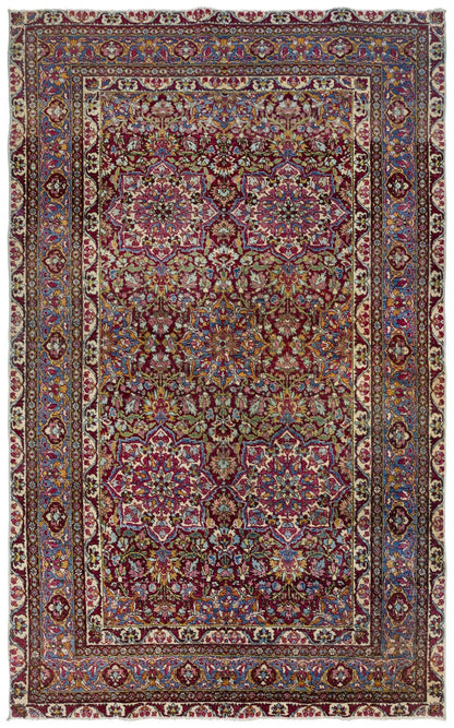 Vintage Mashad Amoghli Handwoven Tribal Rug