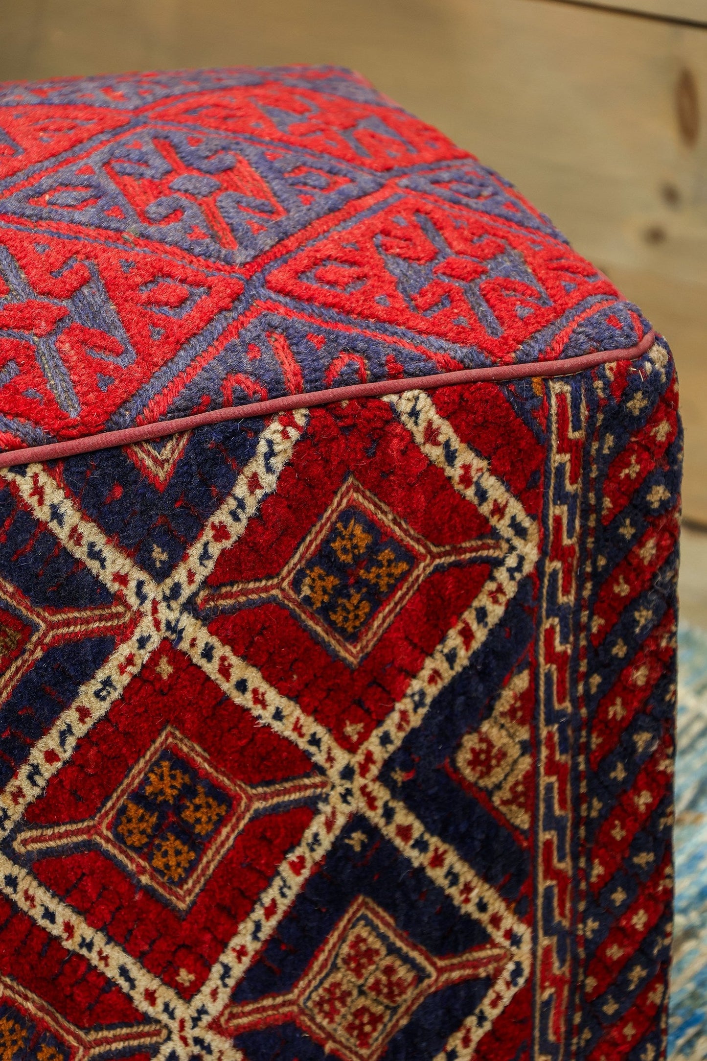 Mushwani Rug Ottoman, J80367