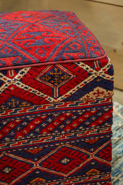 Mushwani Rug Ottoman, J80373