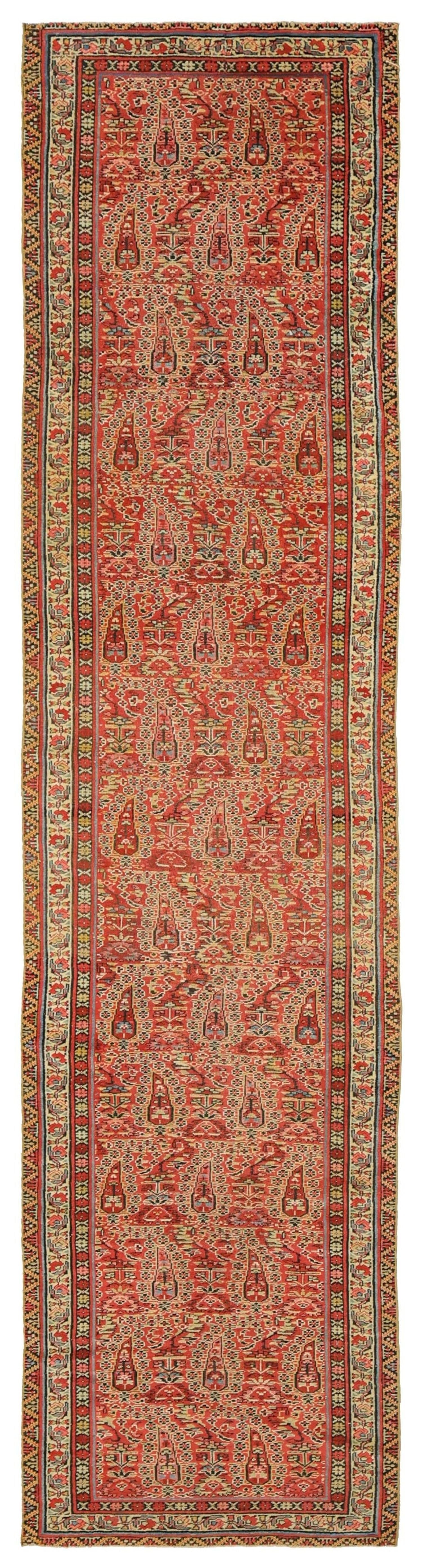 Antique NW Persian handwoven tribal rug, J69186, red with intricate detailing.
