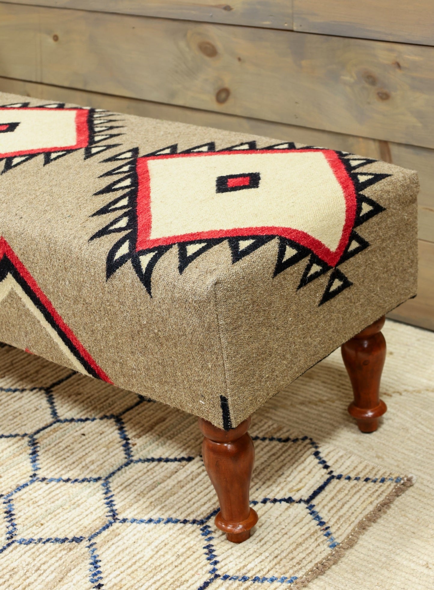 Navajo Design Rug Bench, J80218