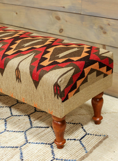 Navajo Design Rug Bench, J80224