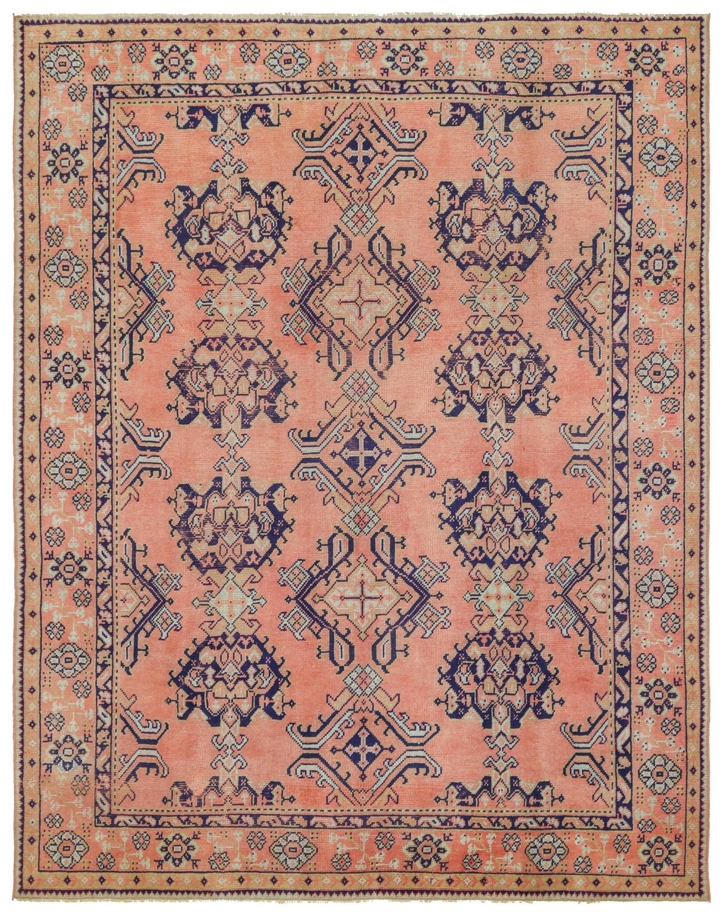 Vintage Oushak Handwoven Tribal Rug