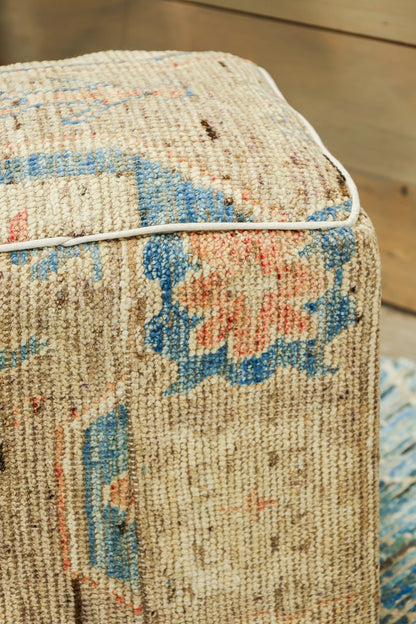 Oushak Rug Ottoman, J80339