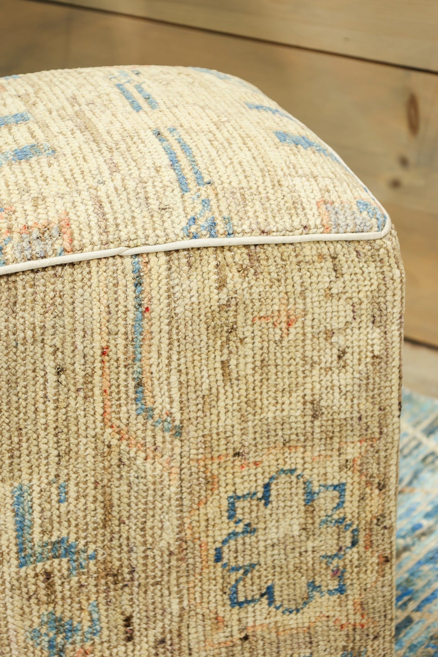 Oushak Rug Ottoman, J80341
