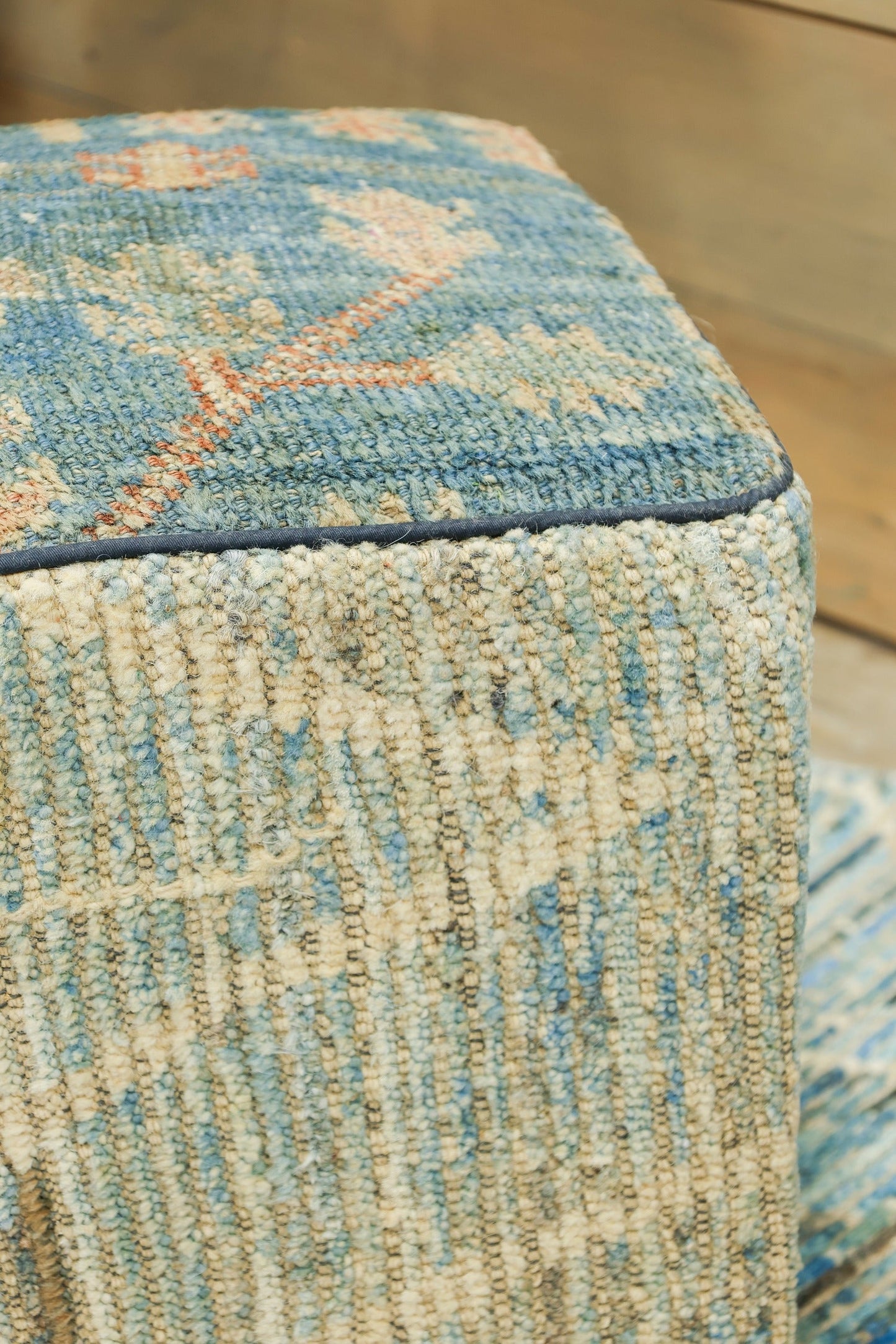 Oushak Rug Ottoman, J80346